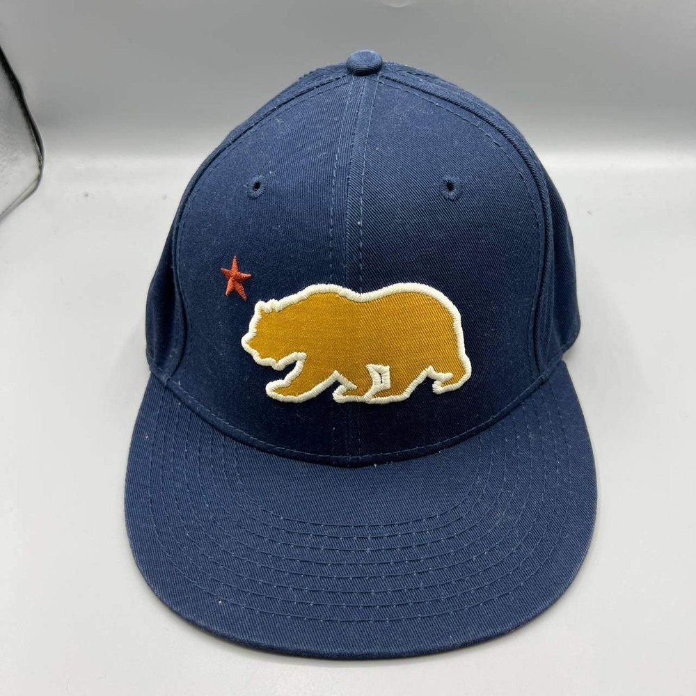 California Bear Hat Men Navy‎ Yellow Embroidered Levi's Snap Back Cap